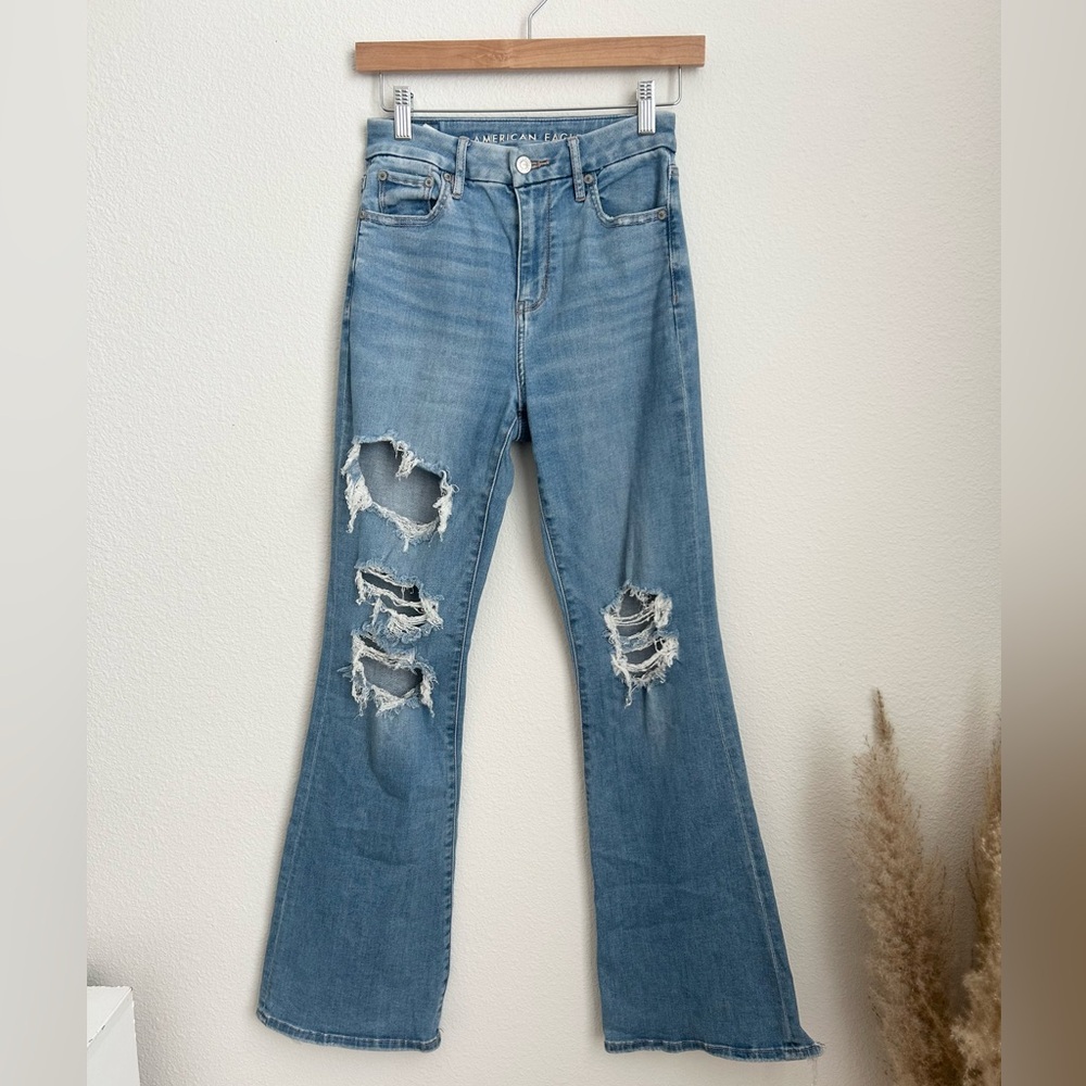 American Eagle Super High Rise Flare Jeans - Size 0